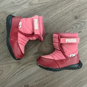 PUMA Toddler Sz 8 Nieve Winter Boot Snow Waterproof pink red Valentine